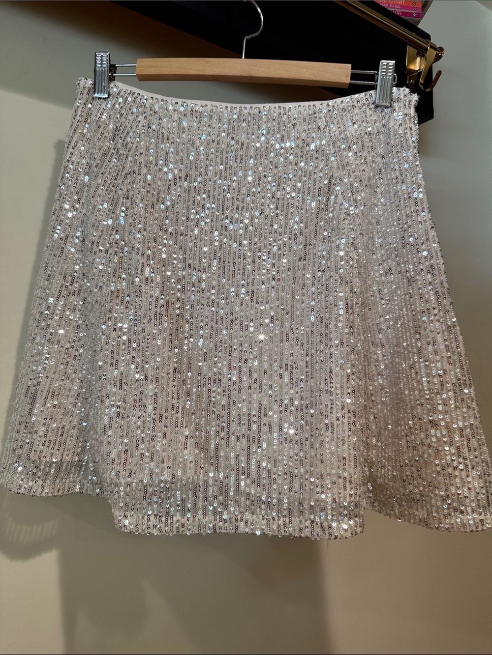 Silver Sequin Circle Skirt